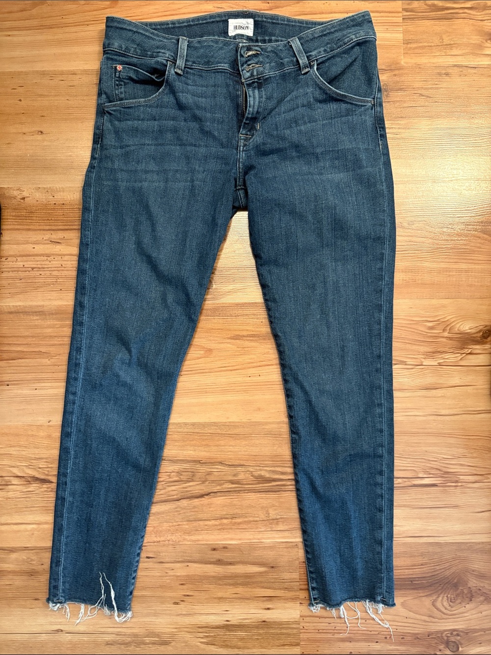 Hudson Jeans Women's Indigo Skinny Jeans with Raw Hem